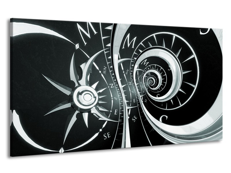 Canvas Schilderij Abstract | Zwart, Grijs, Groen | 190x100cm 1Luik