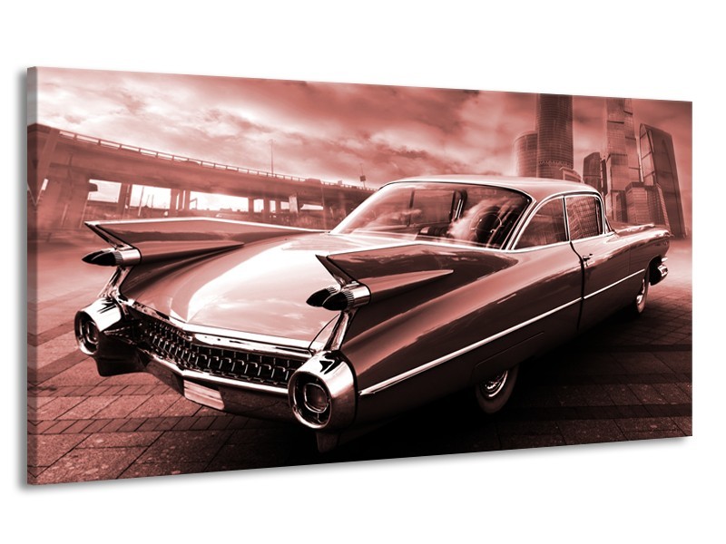 Canvas Schilderij Auto, Oldtimer | Bruin, Rood | 170x90cm 1Luik