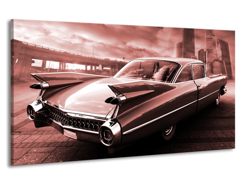 Canvas Schilderij Auto, Oldtimer | Bruin, Rood | 190x100cm 1Luik