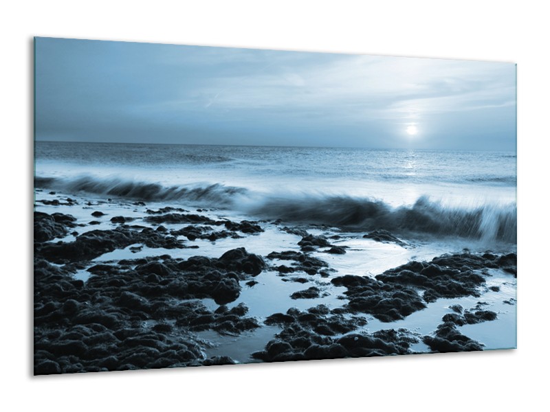 Glasschilderij Zee, Strand | Blauw | 120x70cm 1Luik