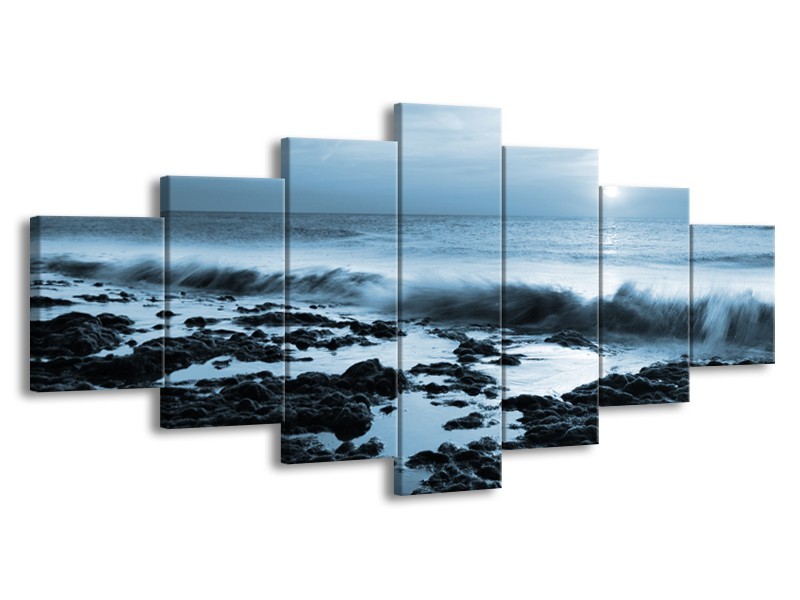 Glasschilderij Zee, Strand | Blauw | 210x100cm 7Luik