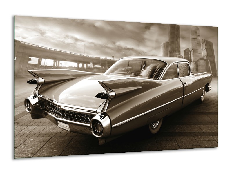 Canvas Schilderij Auto, Oldtimer | Sepia | 120x70cm 1Luik