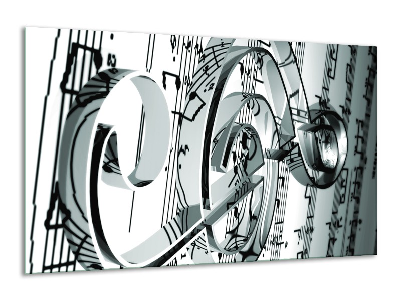 Canvas Schilderij Muziek | Grijs, Wit, Groen | 120x70cm 1Luik