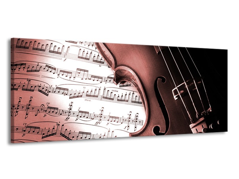 Glasschilderij Muziek | Bruin, Rood | 145x58cm 1Luik