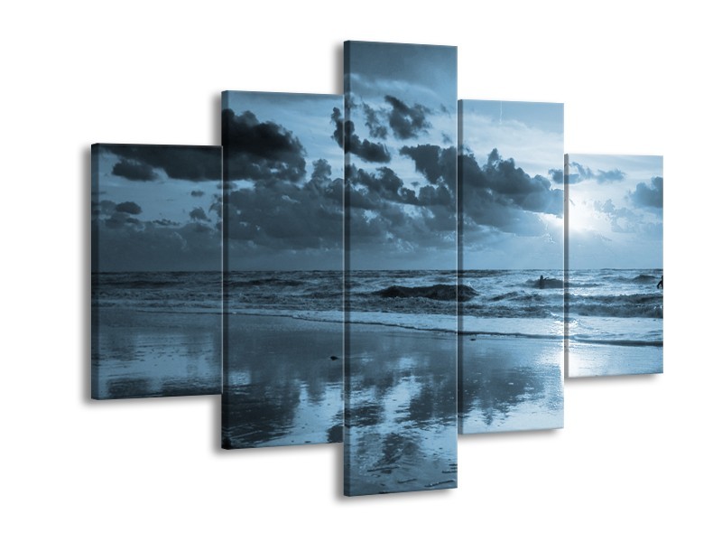 Glasschilderij Zee | Blauw | 150x105cm 5Luik