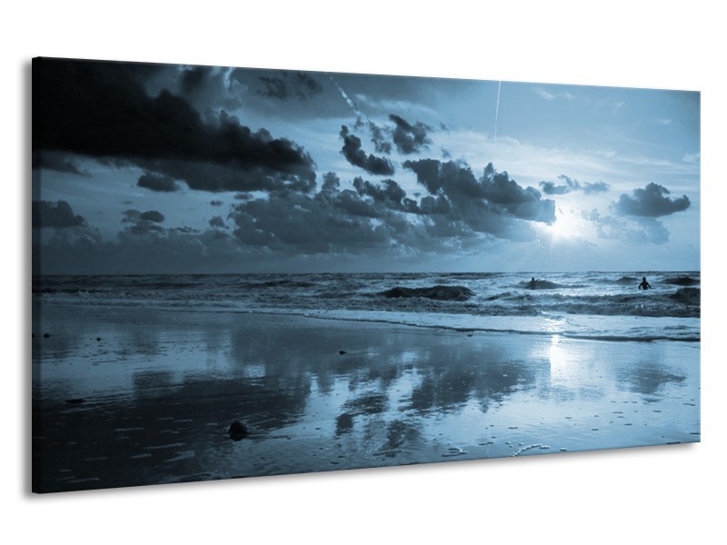 Canvas Schilderij Zee | Blauw | 190x100cm 1Luik