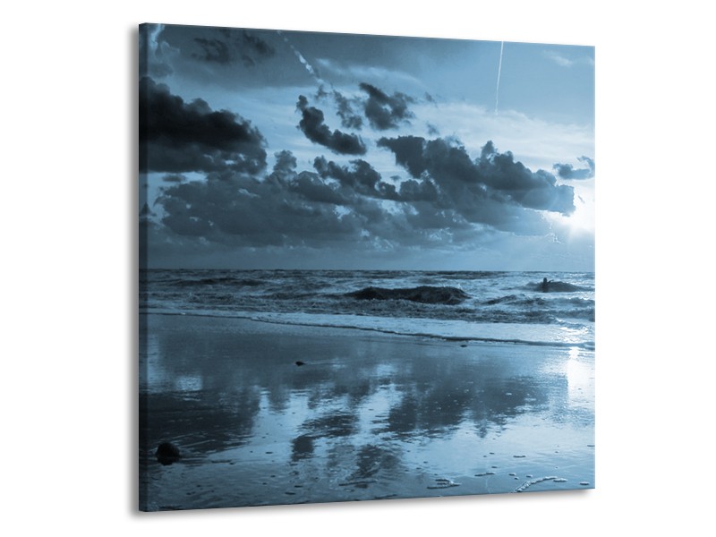 Canvas Schilderij Zee | Blauw | 50x50cm 1Luik