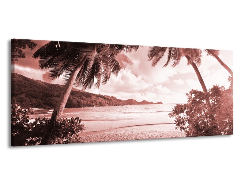 Glasschilderij Zee, Strand | Bruin, Rood | 145x58cm 1Luik