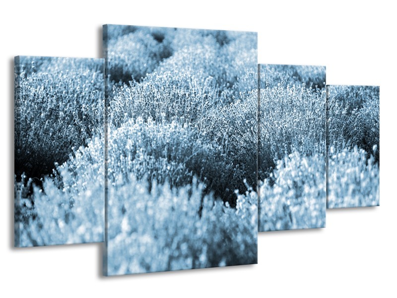 Glasschilderij Bloem | Blauw | 160x90cm 4Luik