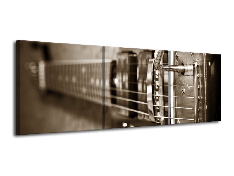 Glasschilderij Muziek | Sepia | 120x40cm 3Luik