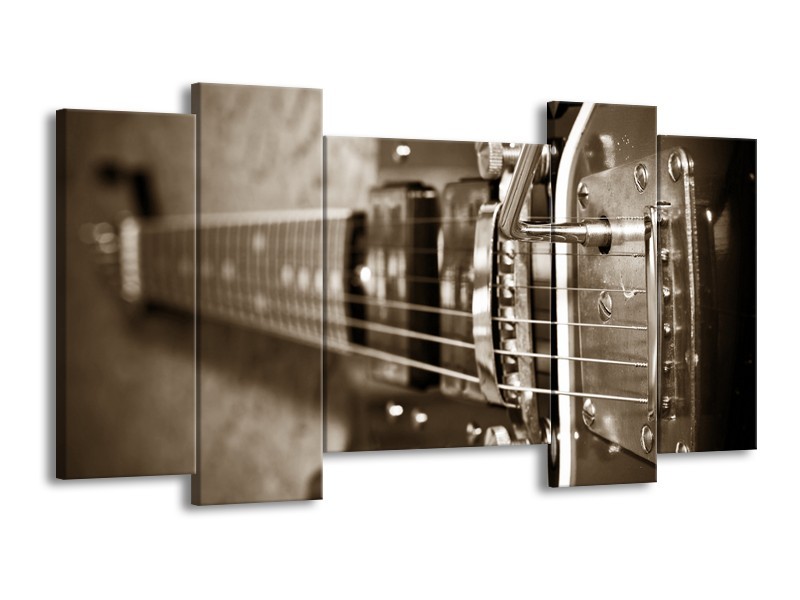 Glasschilderij Muziek | Sepia | 120x65cm 5Luik