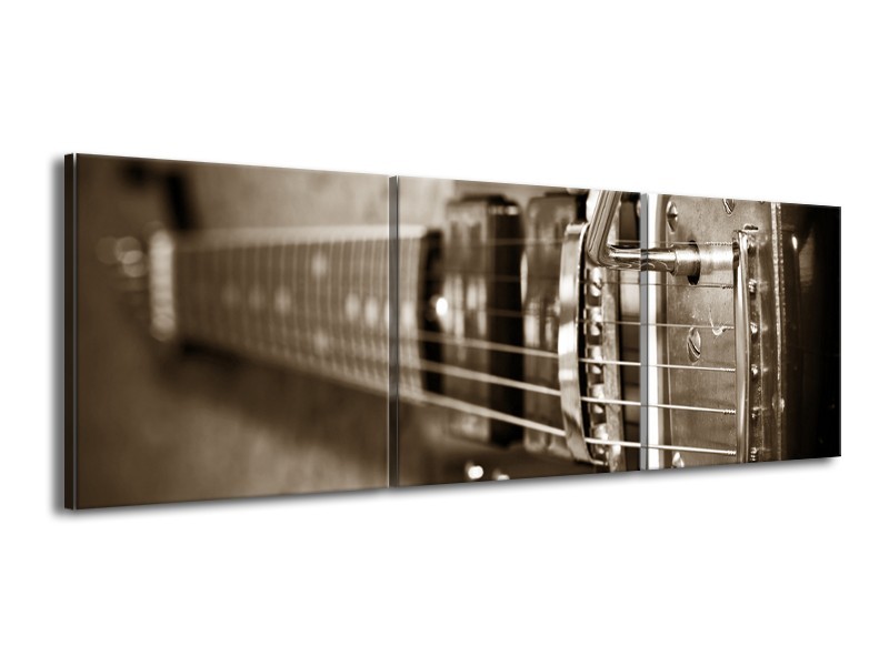 Glasschilderij Muziek | Sepia | 150x50cm 3Luik