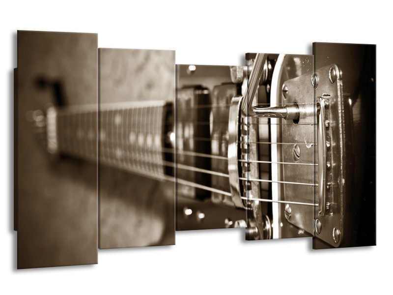 Glasschilderij Muziek | Sepia | 150x80cm 5Luik