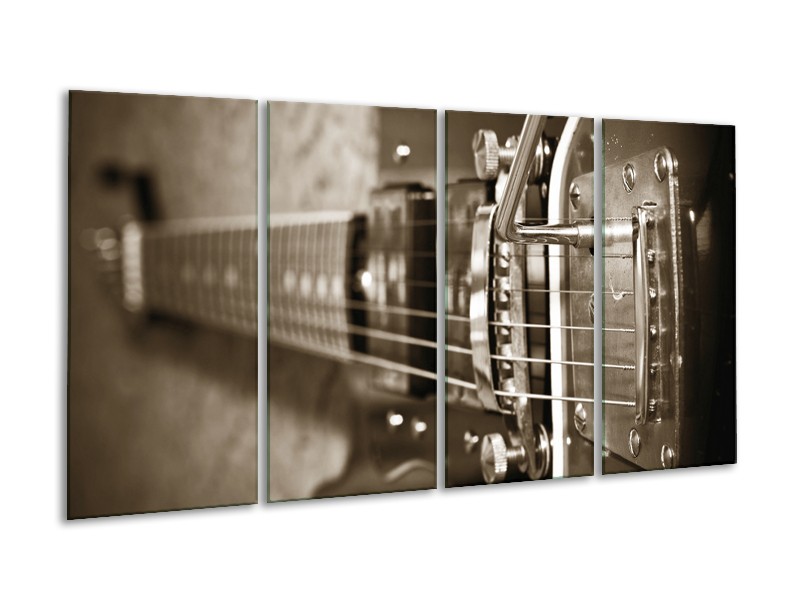 Glasschilderij Muziek | Sepia | 160x80cm 4Luik