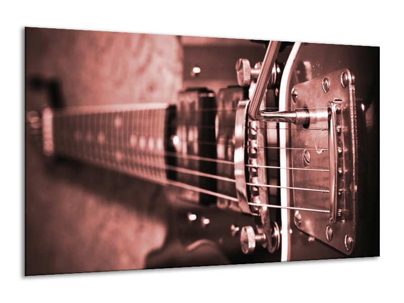Canvas Schilderij Muziek | Bruin, Rood | 120x70cm 1Luik