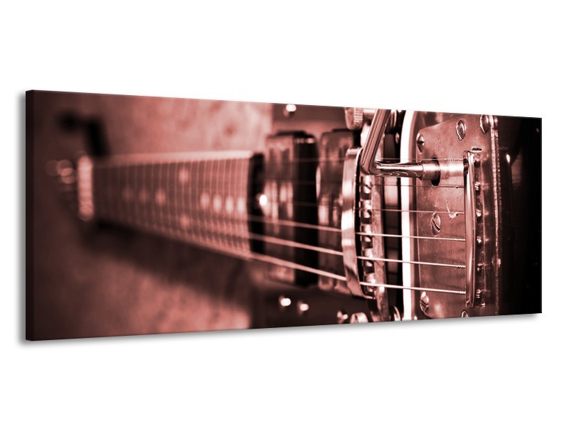 Canvas Schilderij Muziek | Bruin, Rood | 145x58cm 1Luik