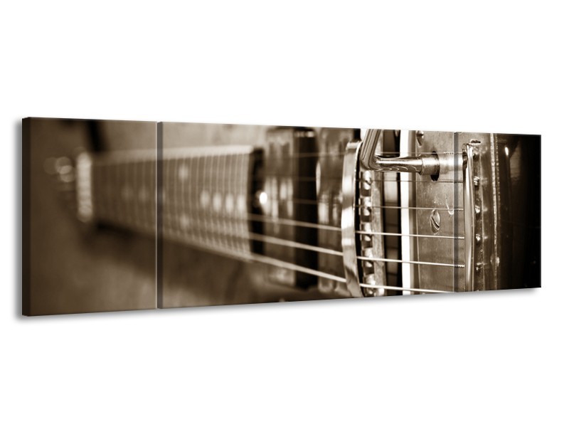 Glasschilderij Muziek | Sepia | 170x50cm 3Luik