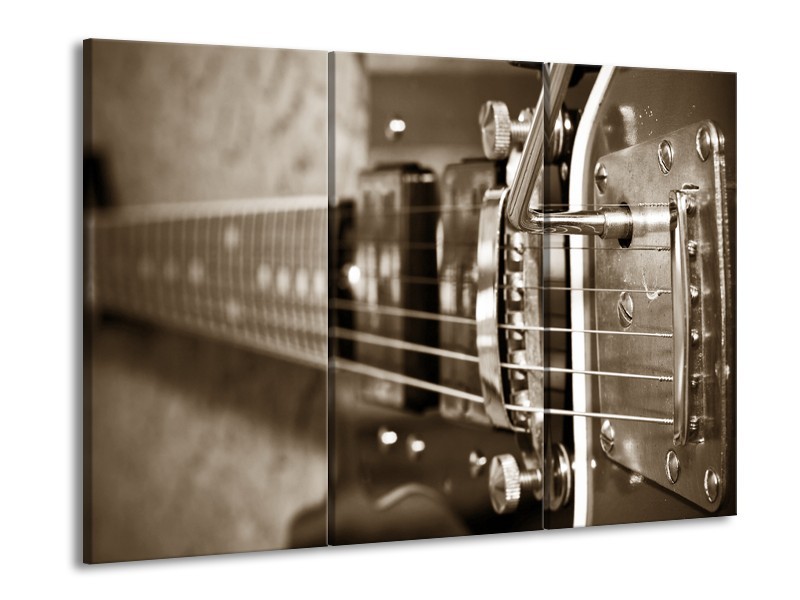 Glasschilderij Muziek | Sepia | 60x90cm 3Luik