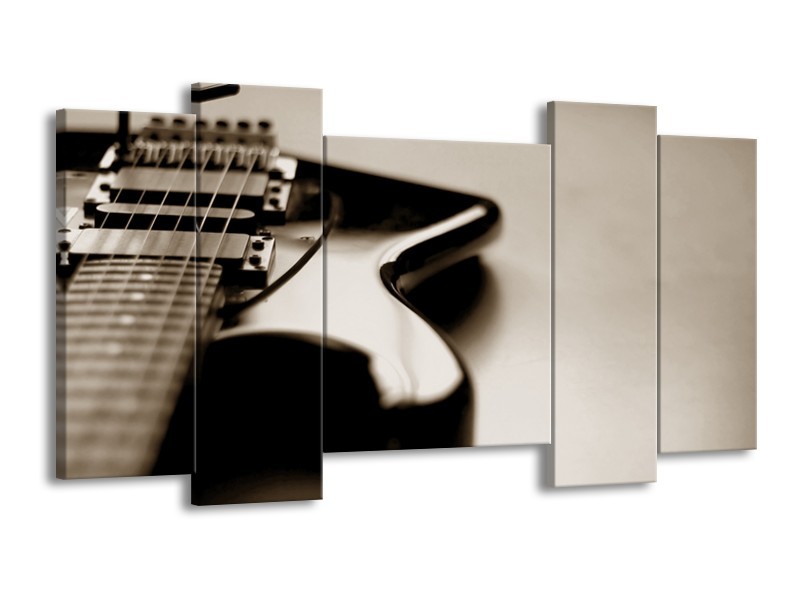 Glasschilderij Muziek | Sepia | 120x65cm 5Luik