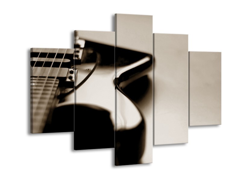 Glasschilderij Muziek | Sepia | 150x105cm 5Luik