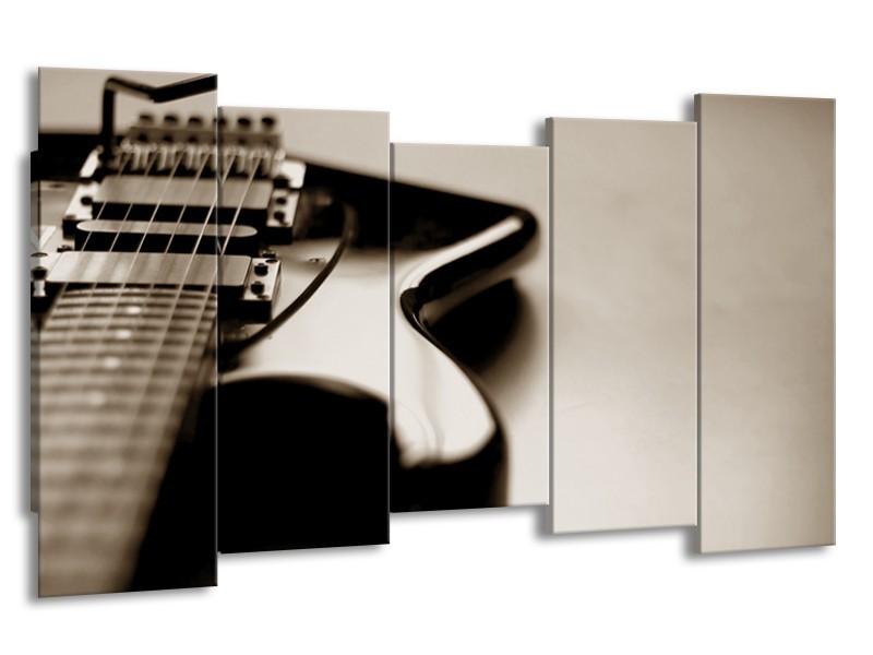 Glasschilderij Muziek | Sepia | 150x80cm 5Luik