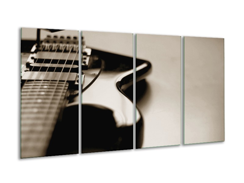 Glasschilderij Muziek | Sepia | 160x80cm 4Luik