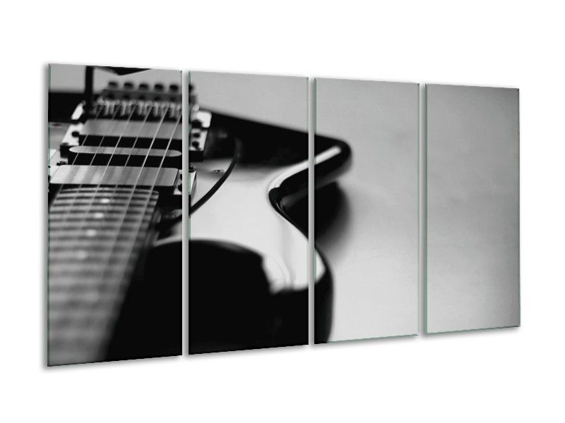 Canvas Schilderij Muziek | Grijs, Zwart | 160x80cm 4Luik