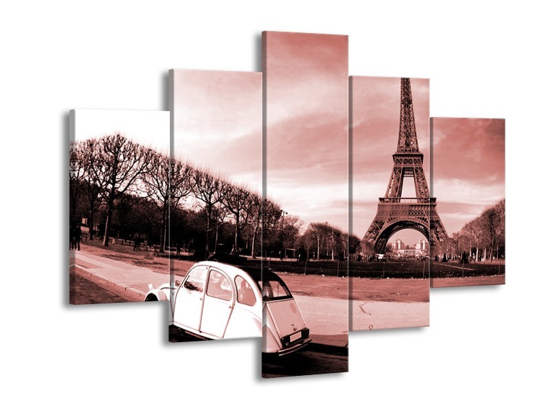 Glasschilderij Steden, Parijs | Bruin, Rood | 150x105cm 5Luik