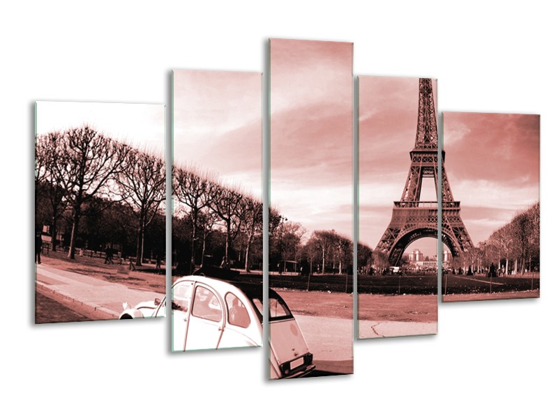 Glasschilderij Steden, Parijs | Bruin, Rood | 170x100cm 5Luik