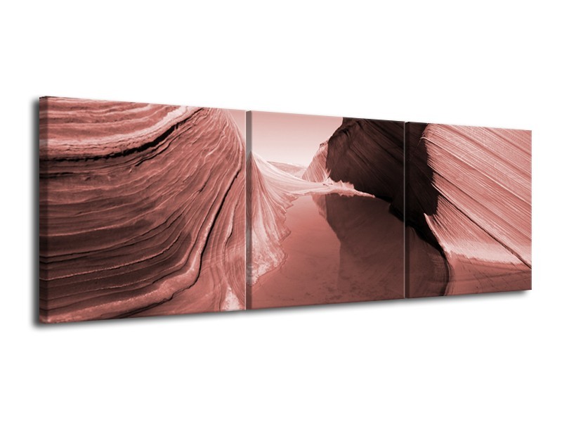 Glasschilderij Zand | Bruin, Rood | 120x40cm 3Luik