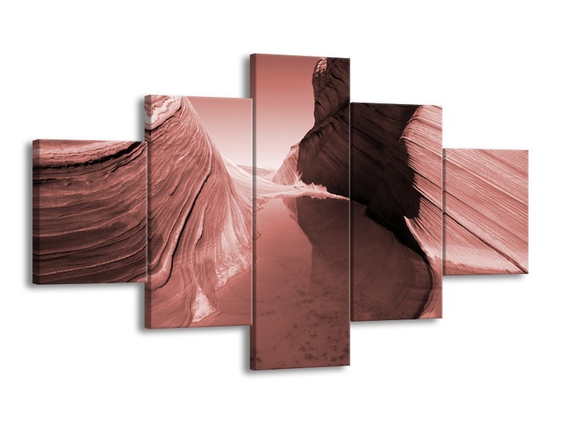 Glasschilderij Zand | Bruin, Rood | 125x70cm 5Luik