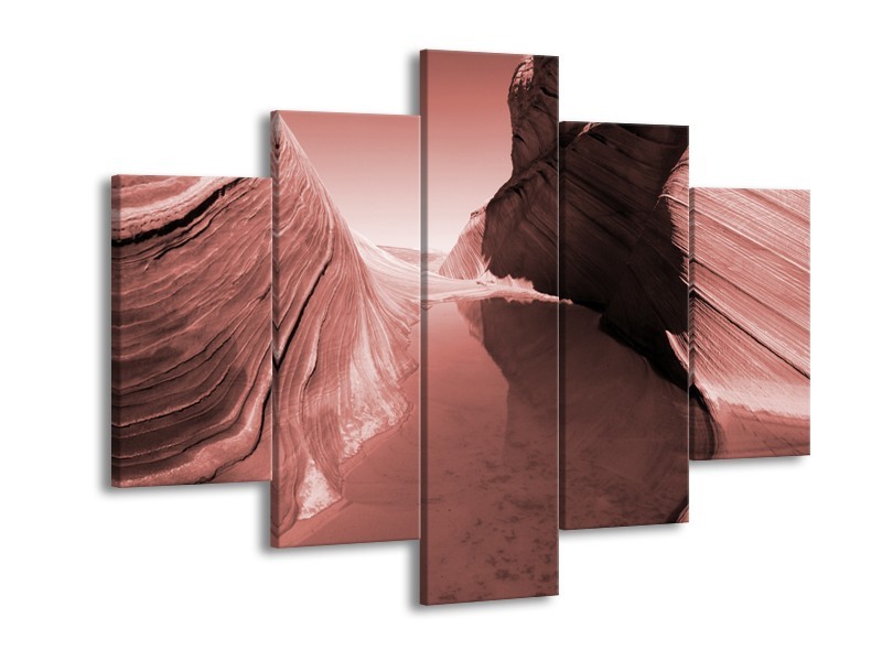 Glasschilderij Zand | Bruin, Rood | 150x105cm 5Luik