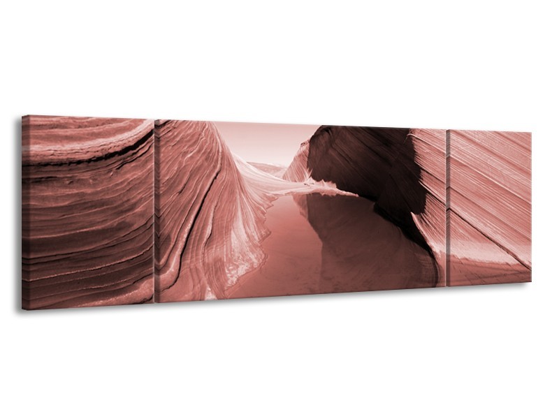 Glasschilderij Zand | Bruin, Rood | 170x50cm 3Luik