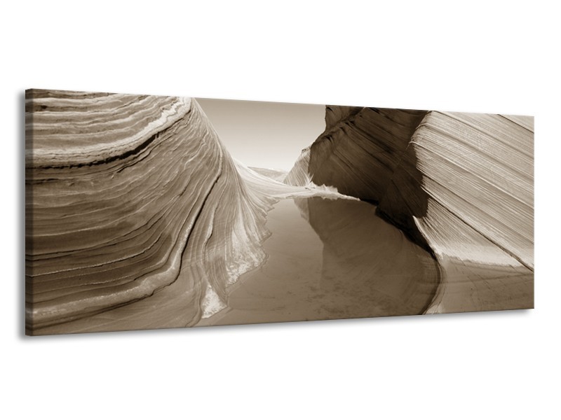 Glasschilderij Zand | Sepia | 145x58cm 1Luik