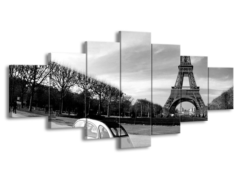 Glasschilderij Steden, Parijs | Zwart, Wit, Grijs | 210x100cm 7Luik