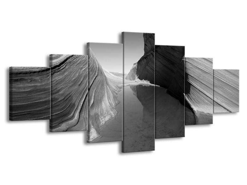Glasschilderij Zand | Zwart, Grijs | 210x100cm 7Luik