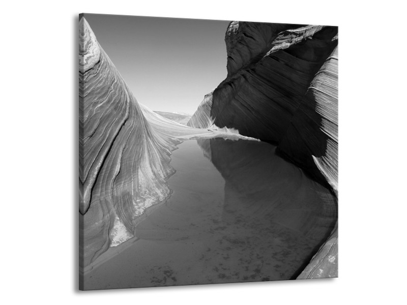 Glasschilderij Zand | Zwart, Grijs | 50x50cm 1Luik