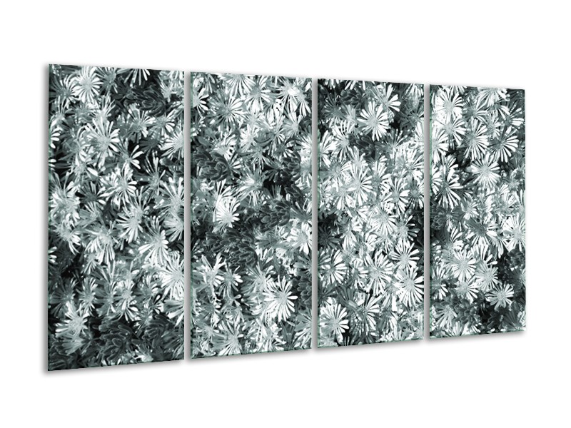 Glasschilderij Bloemen | Grijs, Groen | 160x80cm 4Luik