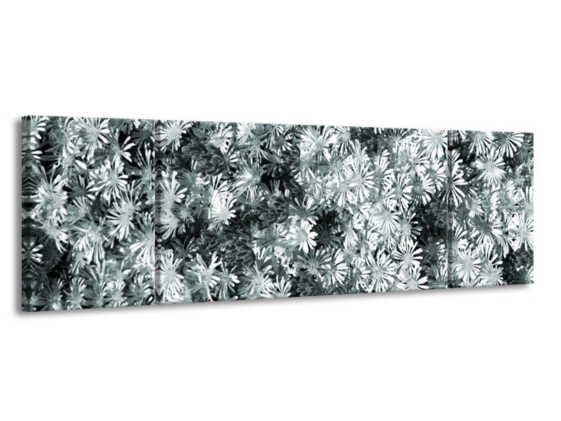 Glasschilderij Bloemen | Grijs, Groen | 170x50cm 3Luik