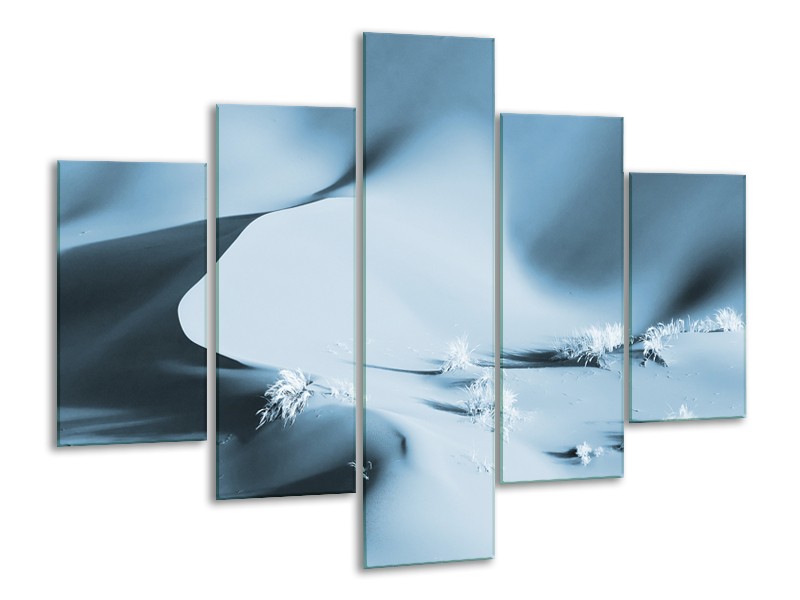 Glasschilderij Zand | Blauw, Grijs | 100x70cm 5Luik