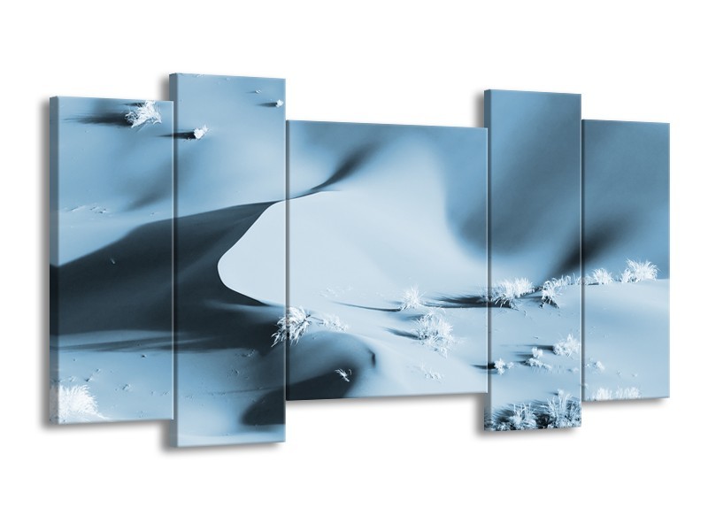 Glasschilderij Zand | Blauw, Grijs | 120x65cm 5Luik
