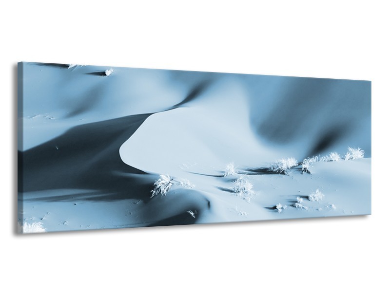 Canvas Schilderij Zand | Blauw, Grijs | 145x58cm 1Luik