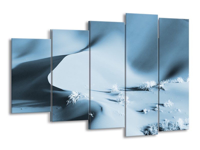 Canvas Schilderij Zand | Blauw, Grijs | 150x100cm 5Luik