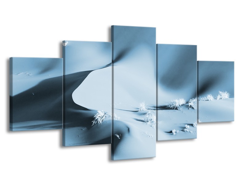 Glasschilderij Zand | Blauw, Grijs | 150x80cm 5Luik