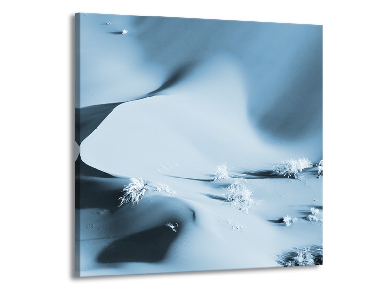 Canvas Schilderij Zand | Blauw, Grijs | 50x50cm 1Luik