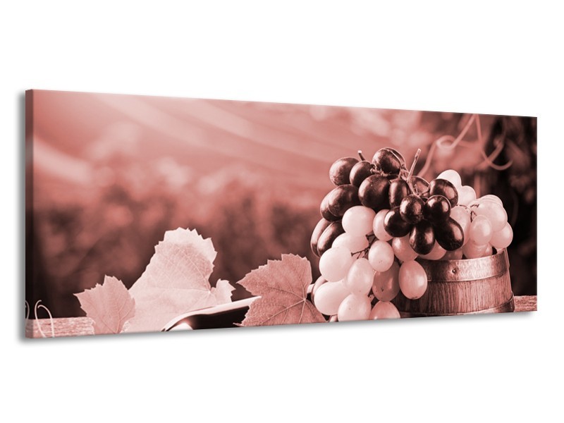 Glasschilderij Druiven, Keuken | Bruin, Rood | 145x58cm 1Luik