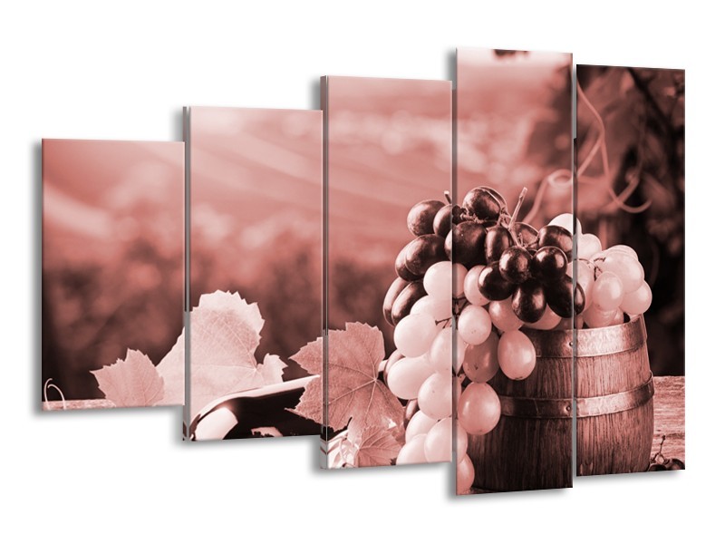 Glasschilderij Druiven, Keuken | Bruin, Rood | 150x100cm 5Luik