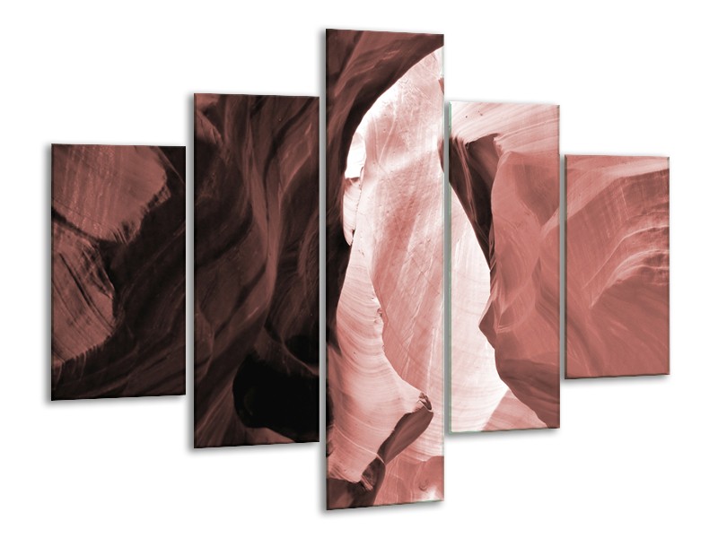 Glasschilderij Zand | Bruin, Rood | 100x70cm 5Luik