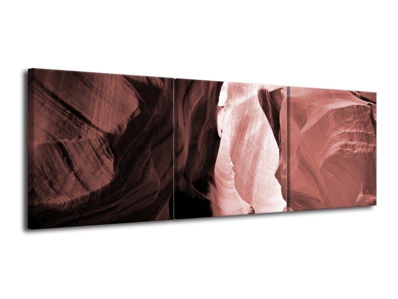 Glasschilderij Zand | Bruin, Rood | 120x40cm 3Luik