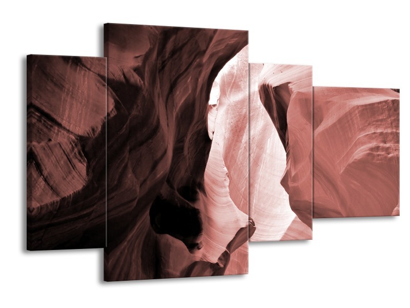 Canvas Schilderij Zand | Bruin, Rood | 120x75cm 4Luik